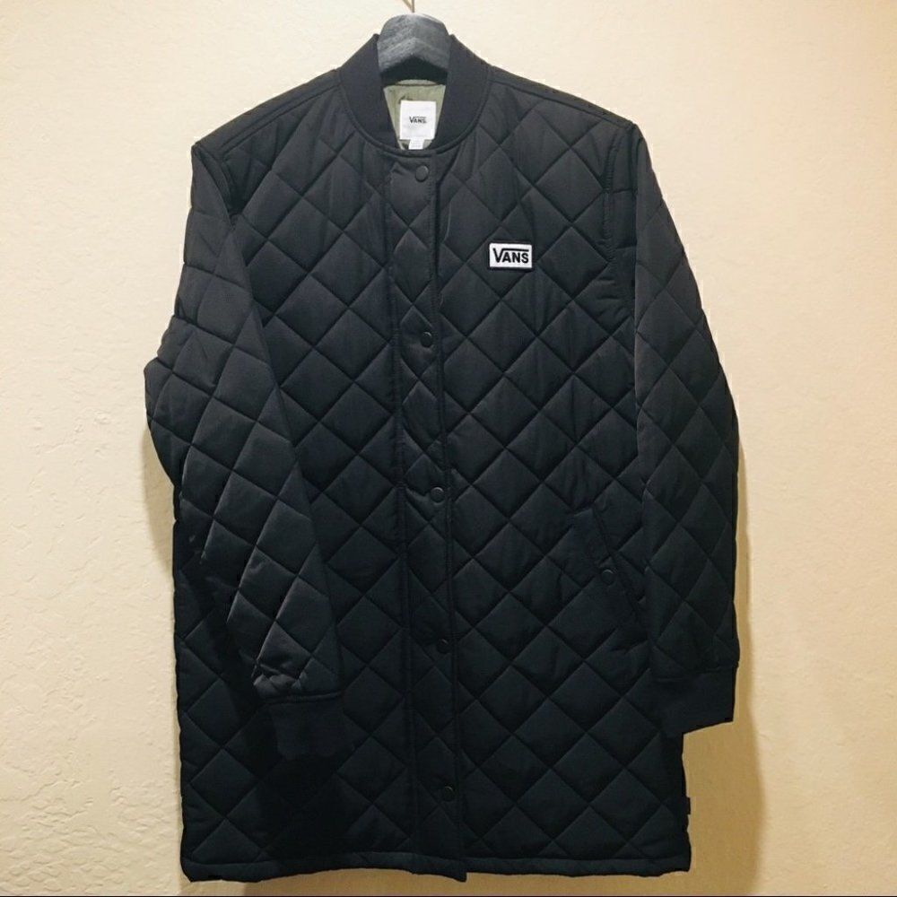 VANS Black quilted Bomber puffer jacket NWT XS